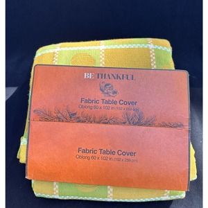 Be Thankful Fall/Thanksgiving Pumpkin Pattern Oblong Tablecloth 60" x 102" -B1
